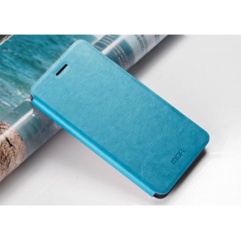 Глянцевый водоотталкивающий чехол флип подставка на силиконовой основе для Huawei Mate S Синий