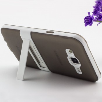 Двухкомпонентный силиконовый чехол с поликарбонатной накладкой с встроенной ножкой-подставкой для Samsung Galaxy J5 Серый
