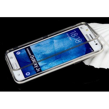 Двухкомпонентный силиконовый чехол горизонтальная книжка с акриловой полноразмерной транспарентной смарт крышкой для Samsung Galaxy J5 Серый