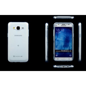Двухкомпонентный силиконовый чехол горизонтальная книжка с акриловой полноразмерной транспарентной смарт крышкой для Samsung Galaxy J5 Голубой