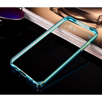 Металлический округлый бампер на пряжке с золотой окантовкой для Samsung Galaxy J5 Синий