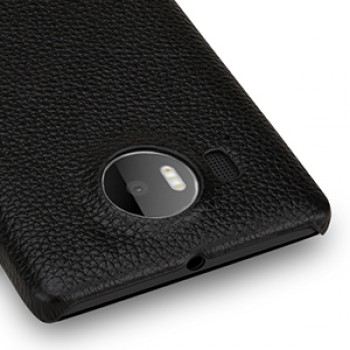 Кожаный чехол накладка (нат. кожа) серия Back Cover для Microsoft Lumia 950 XL Черный