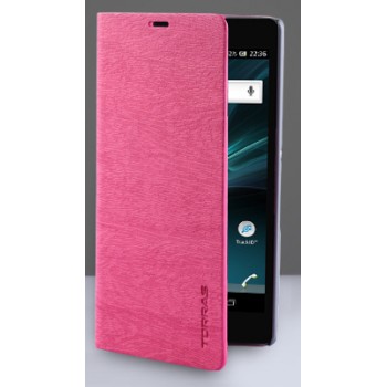 Текстурный чехол флип с отделением для Sony Xperia Z Пурпурный