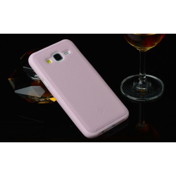 Силиконовый чехол накладка для Samsung Galaxy J5 с текстурой кожи Розовый