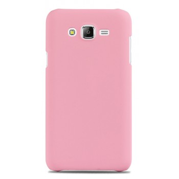 Пластиковый матовый непрозрачный чехол для Samsung Galaxy J5 Розовый