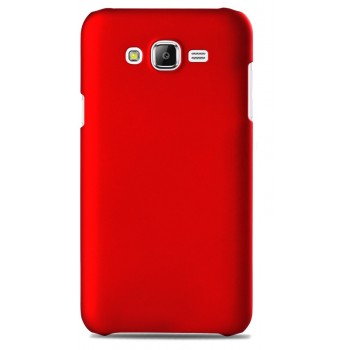 Пластиковый матовый непрозрачный чехол для Samsung Galaxy J5 Красный