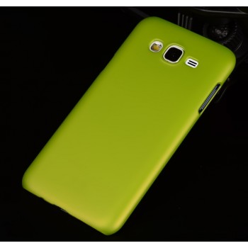 Пластиковый матовый непрозрачный металлик чехол для Samsung Galaxy J5 Зеленый
