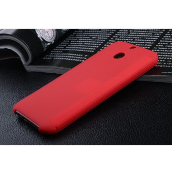 Точечный чехол смарт флип с функциями оповещения для HTC One E8 Красный