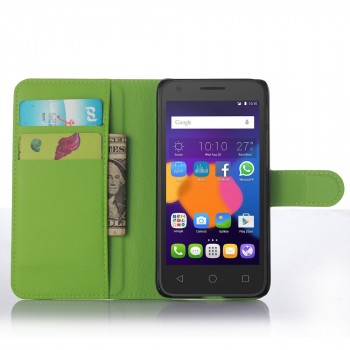 Чехол портмоне подставка с защелкой для Alcatel One Touch POP 3 5 Зеленый