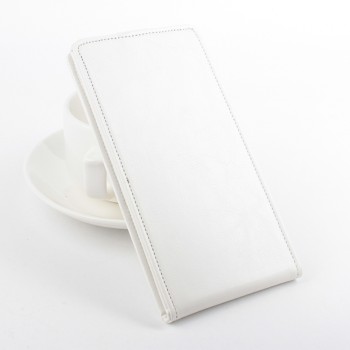 Чехол вертикальная книжка на силиконовой основе с магнитной застежкой для Alcatel One Touch Pixi 3 (4.5) Белый