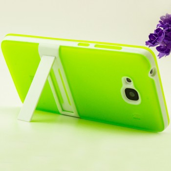 Двухкомпонентный силиконовый чехол с пластиковым бампером-подставкой для Xiaomi RedMi 2 Зеленый
