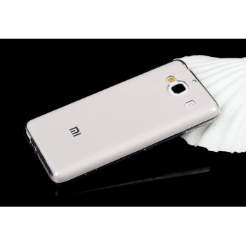 Силиконовый полупрозрачный чехол горизонтальная книжка с пластиковой транспарентной крышкой для Xiaomi RedMi 2 Серый