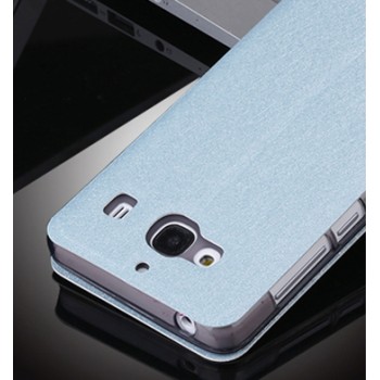 Текстурный чехол флип подставка на силиконовой основе для Xiaomi RedMi 2 Голубой