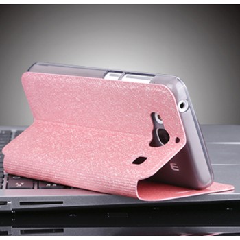 Текстурный чехол флип подставка на силиконовой основе для Xiaomi RedMi 2 Розовый