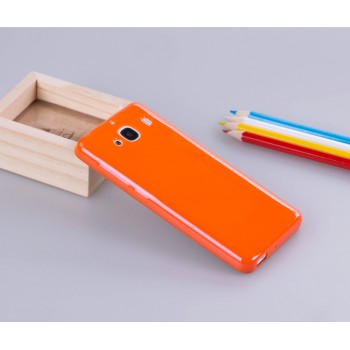 Силиконовый глянцевый непрозрачный чехол для Xiaomi RedMi 2 Оранжевый
