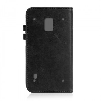 Чехол портмоне подставка на пластиковой транпарентной основе с защелкой для Samsung Galaxy S5 Active Черный
