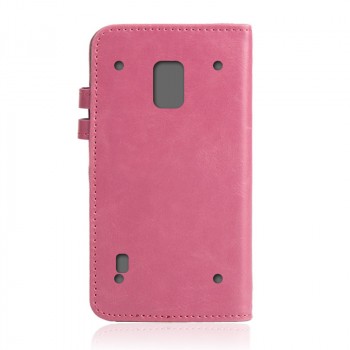 Чехол портмоне подставка на пластиковой транпарентной основе с защелкой для Samsung Galaxy S5 Active Розовый