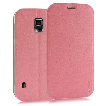 Текстурный чехол флип подставка на пластиковой основе с присоской для Samsung Galaxy S5 Active Розовый