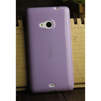 Силиконовый глянцевый непрозрачный чехол для Nokia Lumia 730/735 Фиолетовый