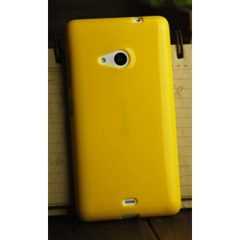 Силиконовый глянцевый непрозрачный чехол для Nokia Lumia 730/735 Желтый