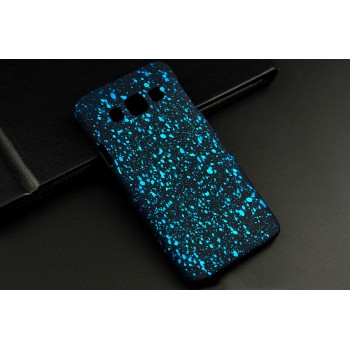 Пластиковый матовый дизайнерский чехол с голографическим принтом Звезды для Samsung Galaxy A3 Голубой