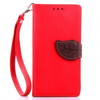 Текстурный чехол портмоне подставка с дизайнерской застежкой для Samsung Galaxy A3 Красный