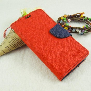 Текстурный чехол портмоне на силиконовой основе с дизайнерской застежкой для Samsung Galaxy A3 Красный