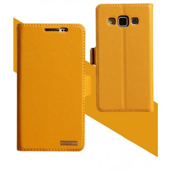 Глянцевый чехол портмоне подставка с защелкой для Samsung Galaxy A3 Желтый