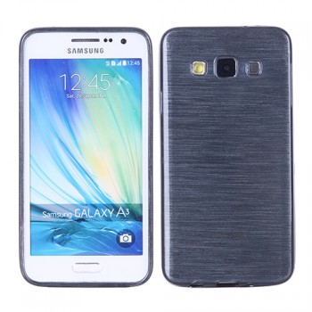 Силиконовый матовый непрозрачный чехол текстура Металл для Samsung Galaxy A3