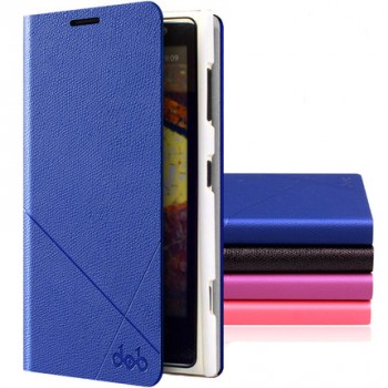 Текстурный чехол флип на пластиковой основе с отделением для карт для Nokia Lumia 720