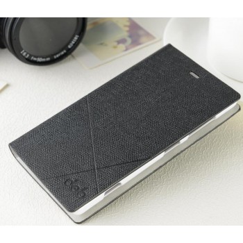 Текстурный чехол флип на пластиковой основе с отделением для карт для Nokia Lumia 720 Черный