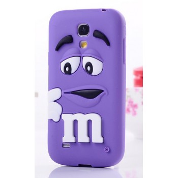 Силиконовый объемный M&M чехол для Samsung Galaxy S4 Mini Фиолетовый