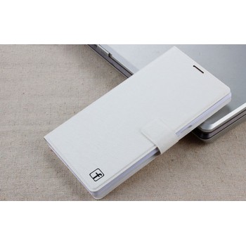 Чехол флип подставка на пластиковой основе с магнитной застёжкой с отделением для карты для Lenovo Vibe Z2 Pro Белый