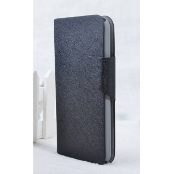 Текстурный чехол флип подставка на пластиковой основе с отделением для карт и крепёжной застёжкой для ASUS Zenfone 6 Черный