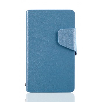 Текстурный чехол флип подставка на пластиковой основе с отделением для карт и магнитной защелкой для Nokia Lumia 820 Голубой