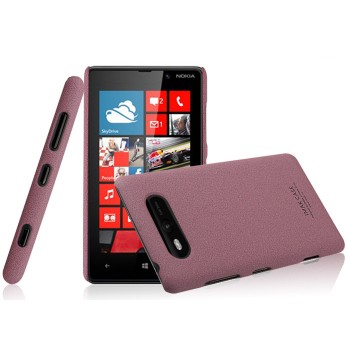 Пластиковый матовый чехол с повышенной шероховатостью для Nokia Lumia 820 Бордовый