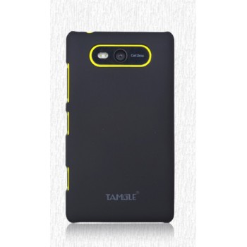 Пластиковый матовый непрозрачный чехол для Nokia Lumia 820 Черный