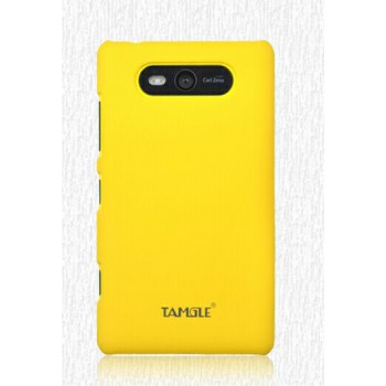 Пластиковый матовый непрозрачный чехол для Nokia Lumia 820 Желтый