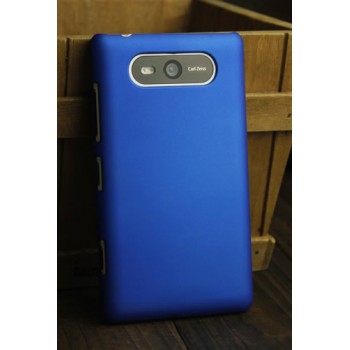 Пластиковый матовый металлик чехол для Nokia Lumia 820 Синий