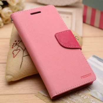 Текстурный чехол портмоне подставка на силиконовой основе с дизайнерской застежкой для Sony Xperia E4g Розовый