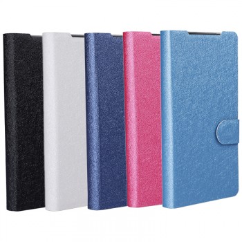 Текстурный чехол флип подставка на пластиковой основе с отделением для карт для Sony Xperia Z5 Compact