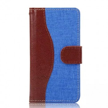Дизайнерский чехол портмоне с защелкой и тканевым покрытием для Sony Xperia Z5 Compact Синий