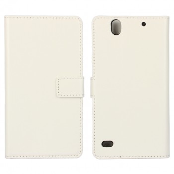 Глянцевый чехол портмоне подставка с защелкой на пластиковой основе для Sony Xperia C4 Белый