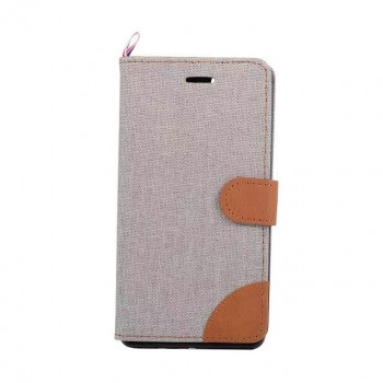 Текстурный чехол портмоне подставка с защелкой и отделением для карт на силиконовой основе для Sony Xperia C4 Белый