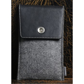 Дизайнерский мешок войлок/кожа с отделением для карт для Samsung Galaxy A3 Черный
