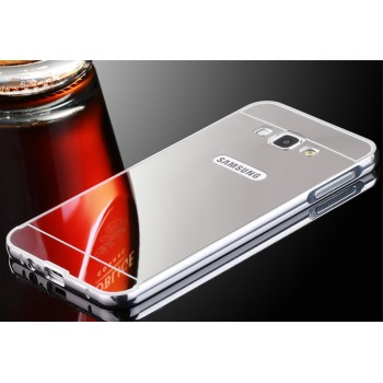 Гибридный металлический двухкомпонентный чехол с поликарбонатной крышкой с зеркальным покрытием для Samsung Galaxy A3 Белый
