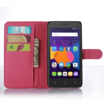 Чехол портмоне подставка с защелкой для Alcatel One Touch POP 3 5.5 Пурпурный