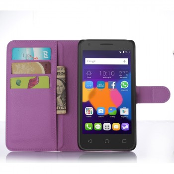 Чехол портмоне подставка с защелкой для Alcatel One Touch POP 3 5.5 Фиолетовый