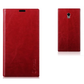 Глянцевый чехол флип подставка на присоске с отделением для карты для Lenovo Vibe P1 Красный