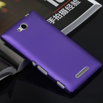 Пластиковый матовый непрозрачный чехол для Sony Xperia C Фиолетовый
